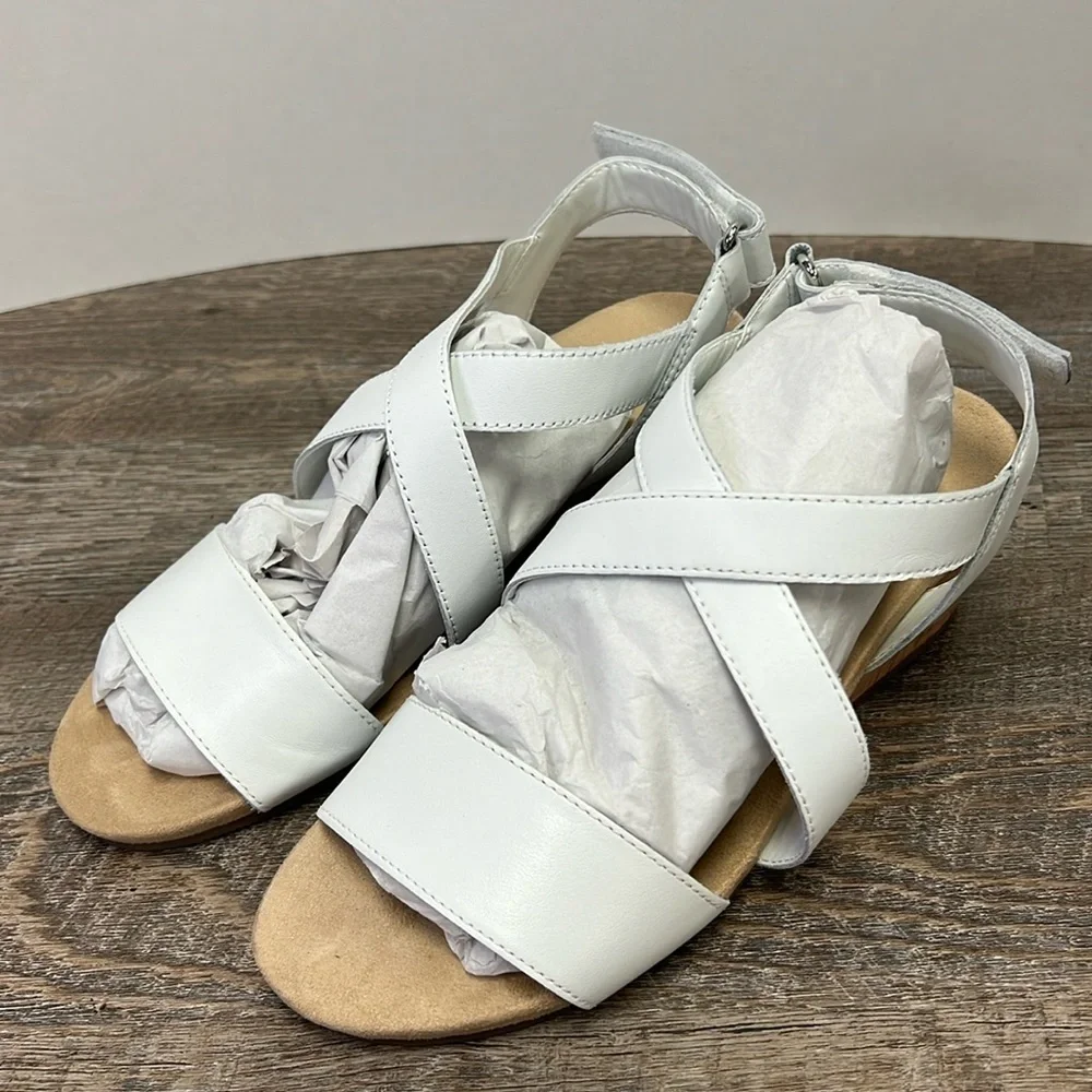 Lands End Comfort Cork Wedge Sandals Size 8D